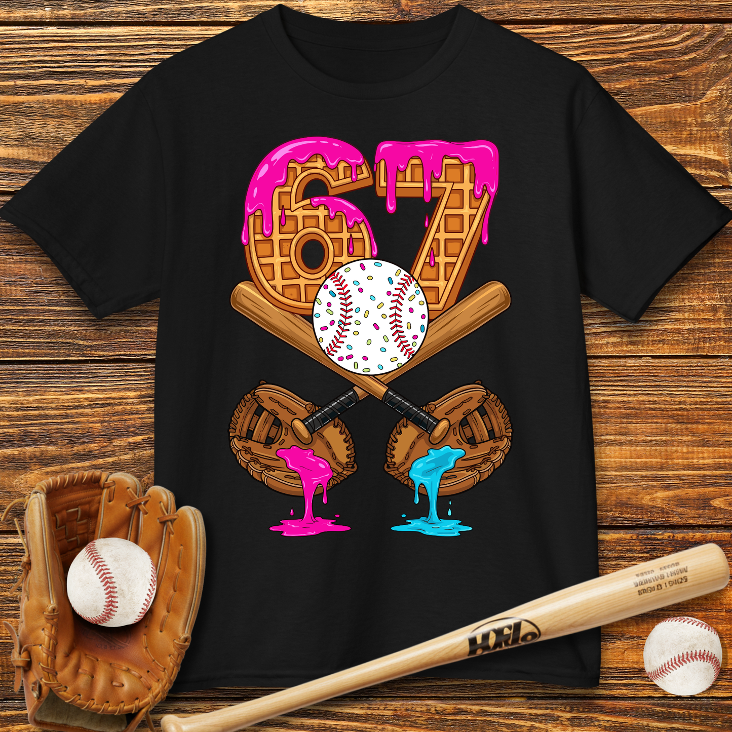 Baseball Drip 67 Catcher Kids T-Shirt