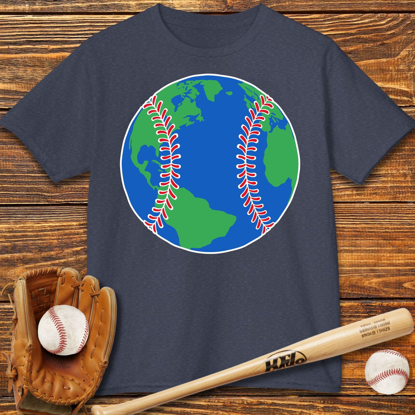 Baseball Earth Kids T-Shirt