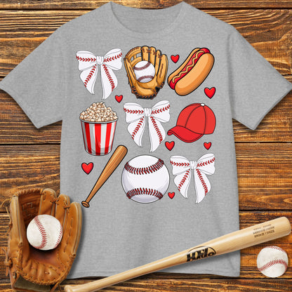 Red Coquette Bow Kids T-Shirt