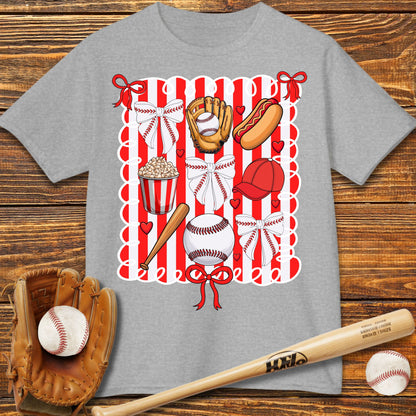 Baseball Bow Kids T-Shirt