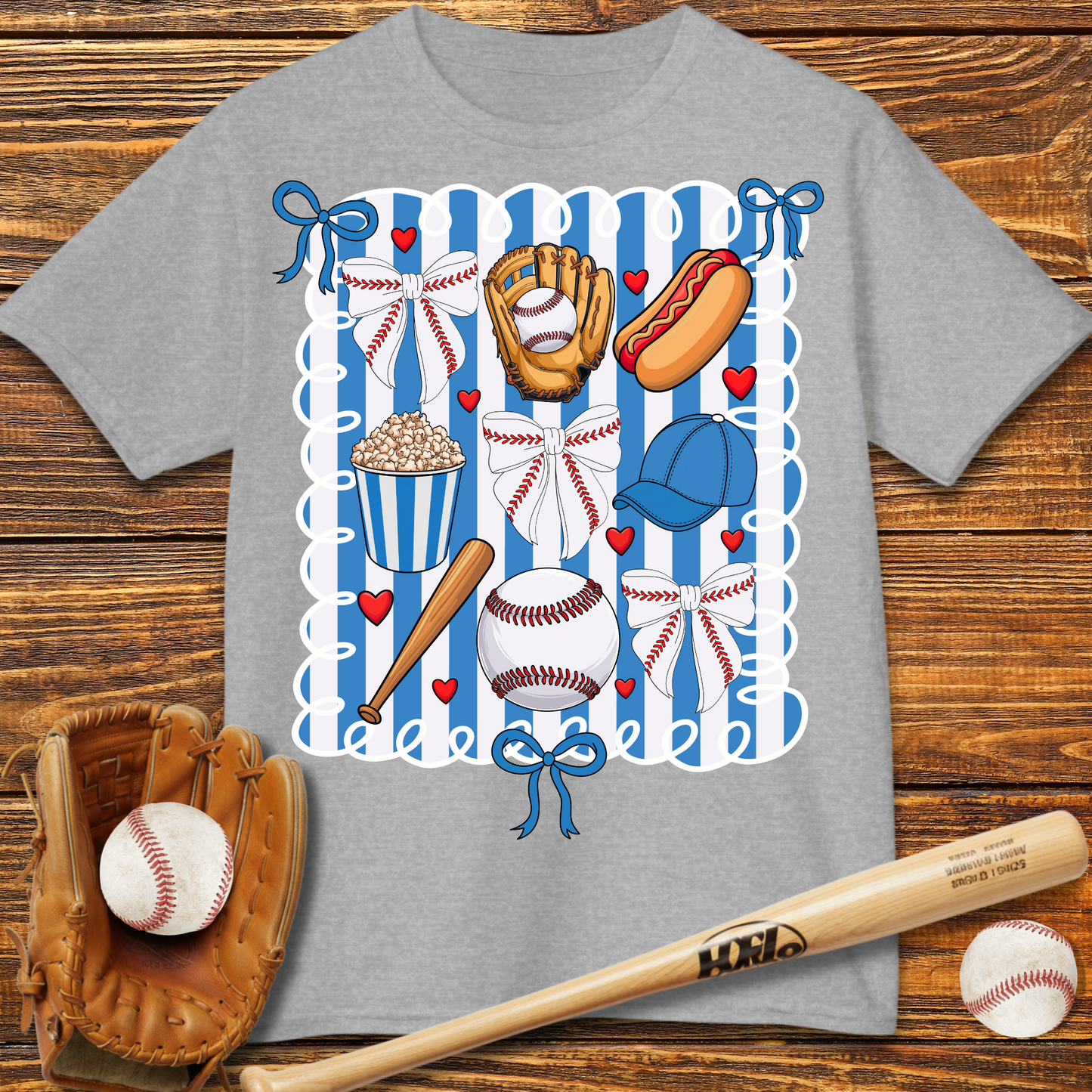 Baseball Bow Kids T-Shirt