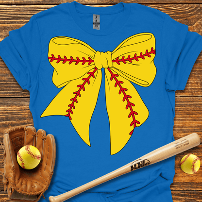 Softball Coquette Bow Adult T-Shirt