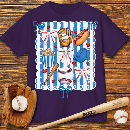 Baseball Bow Kids T-Shirt