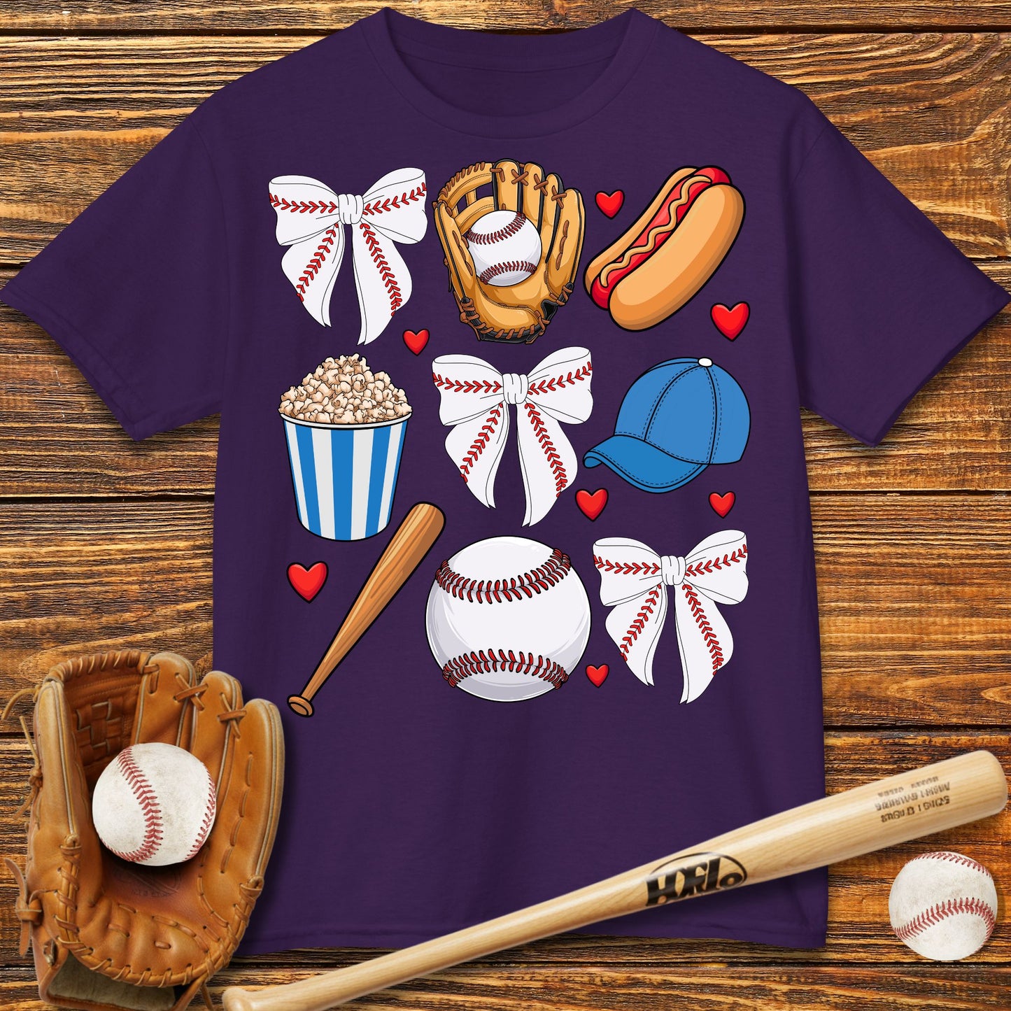 Blue Coquette Bow Kids T-Shirt