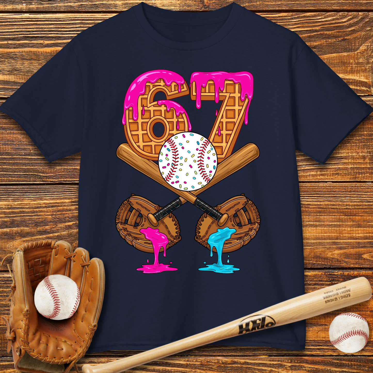 Baseball Drip 67 Catcher Kids T-Shirt