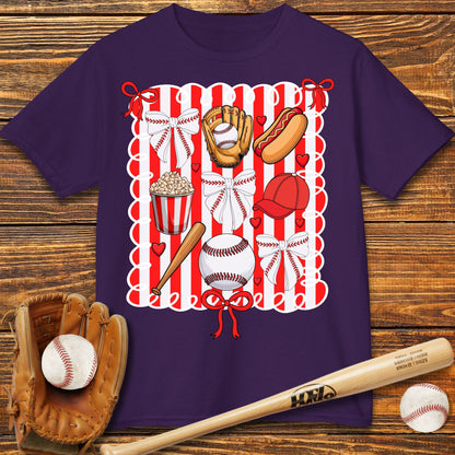 Baseball Bow Kids T-Shirt