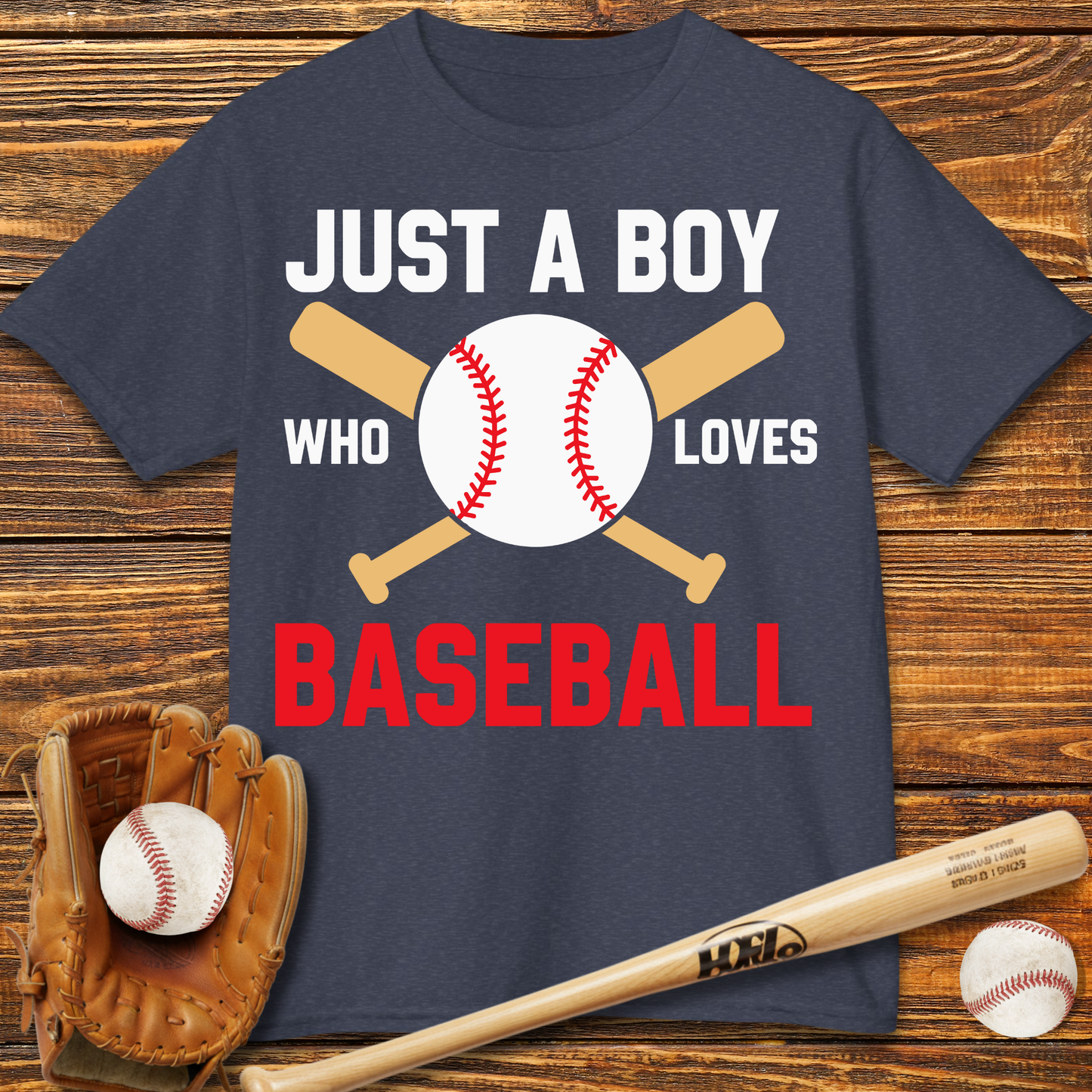 Boy Who Loves Baseball Kids T-Shirt