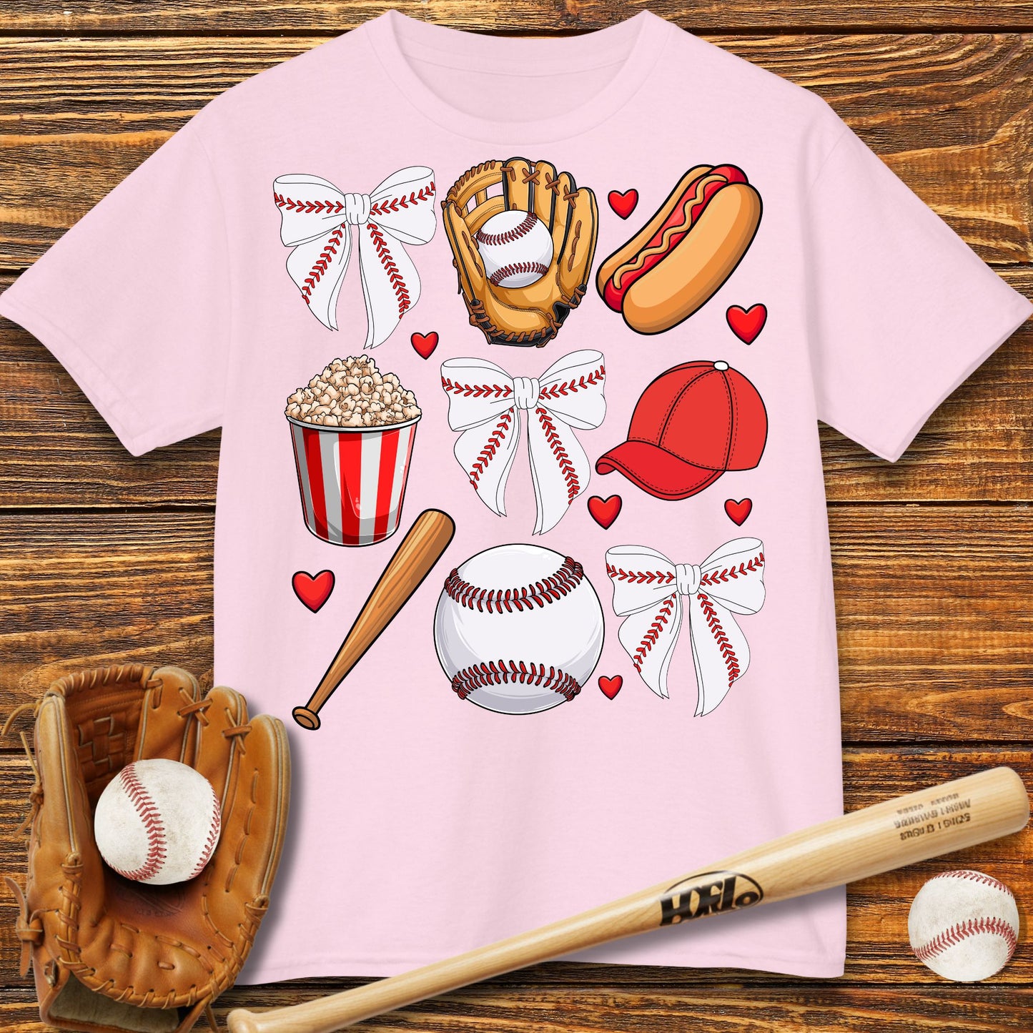 Red Coquette Bow Kids T-Shirt