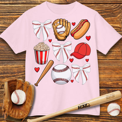 Red Coquette Bow Kids T-Shirt