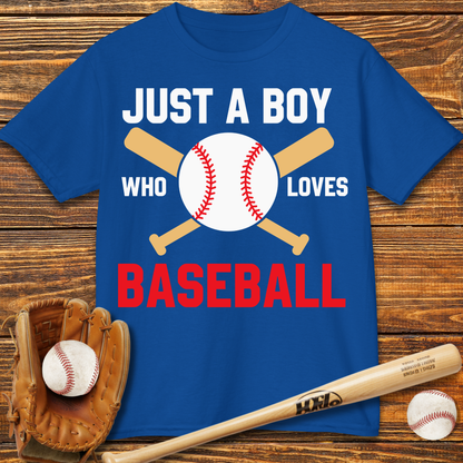 Boy Who Loves Baseball Kids T-Shirt