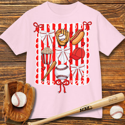 Baseball Bow Kids T-Shirt