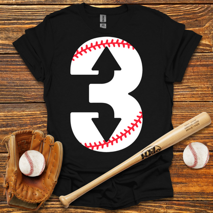 Three Up Three Down Adult T-Shirt