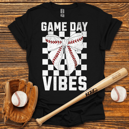 Game Day Baseball Bow Adult T-Shirt