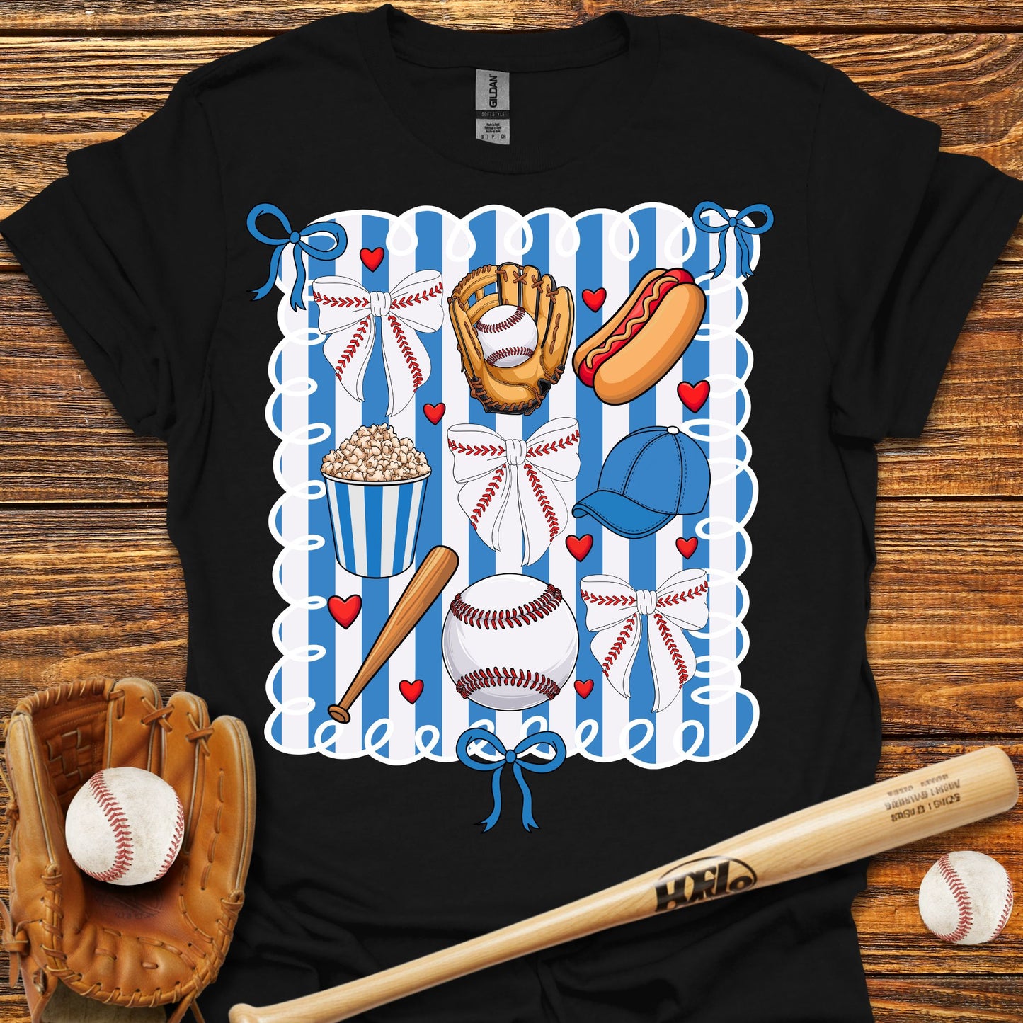 Baseball Bow Adult T-Shirt