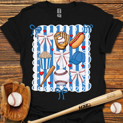 Baseball Bow Adult T-Shirt