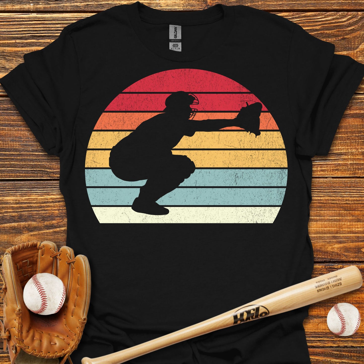 Vintage Catcher Adult T-Shirt