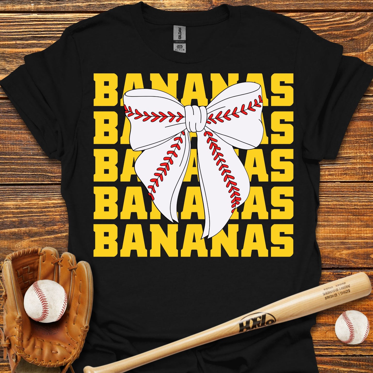 Bananas Coquette Baseball Adult T-Shirt