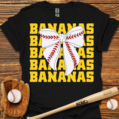 Bananas Coquette Baseball Adult T-Shirt
