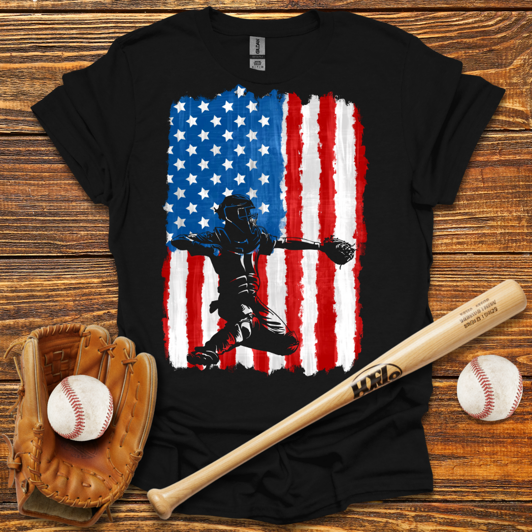 American Flag Catcher Tee