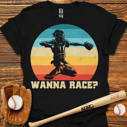 Wanna Race? Pitcher Adult T-Shirt