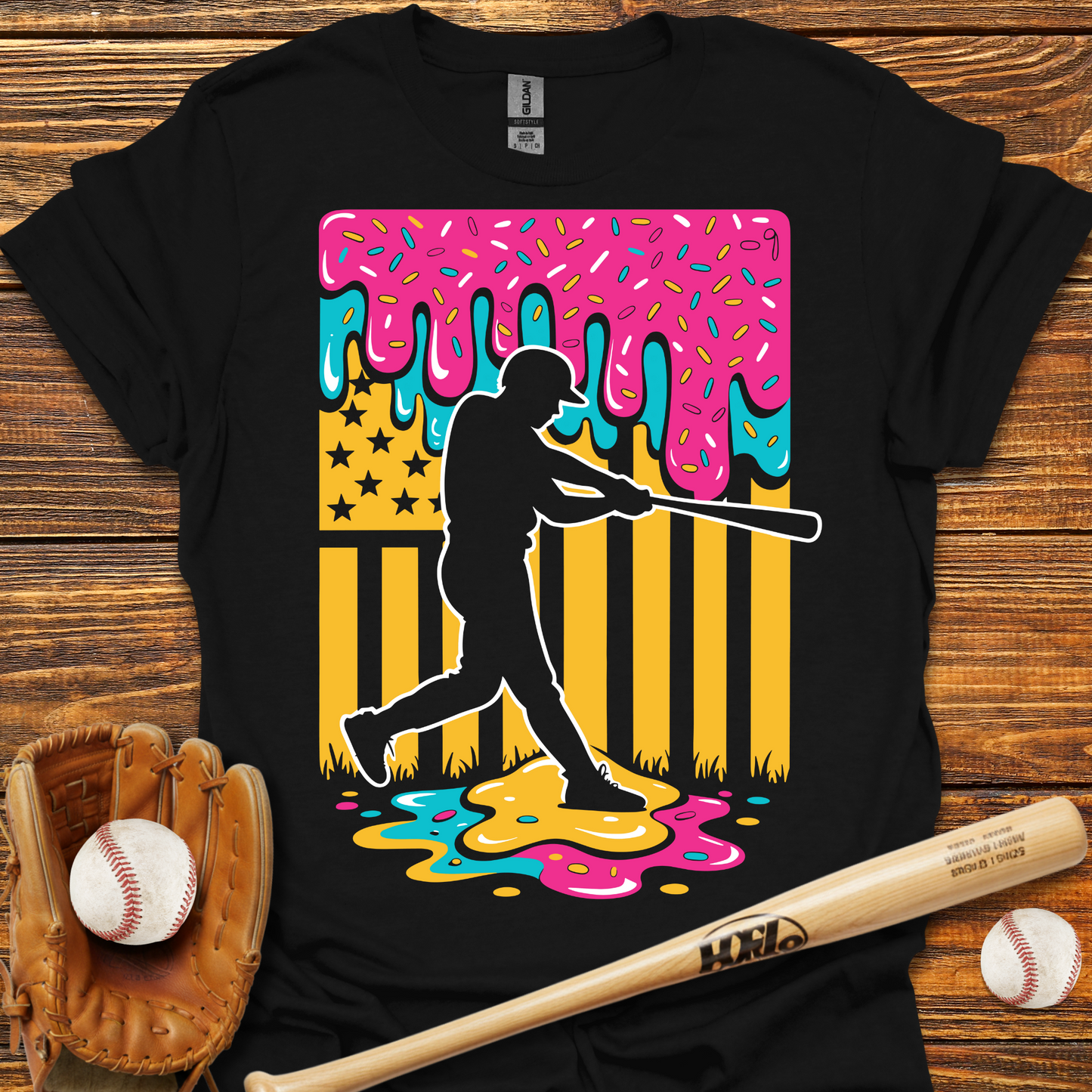 USA Flag Drip Adult T-Shirt