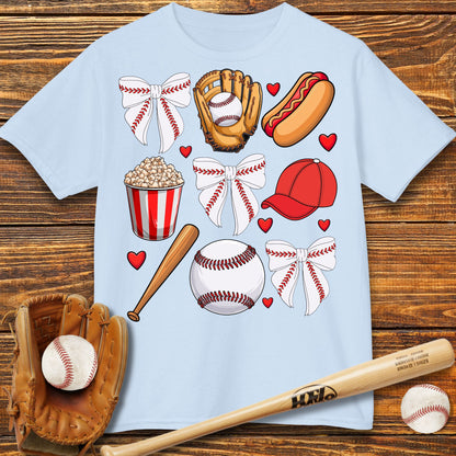 Red Coquette Bow Kids T-Shirt