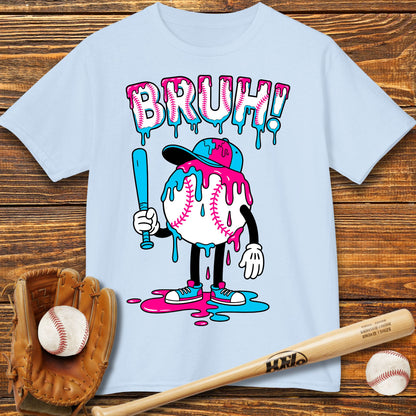 Bruh Baseball Drip Kids T-Shirt