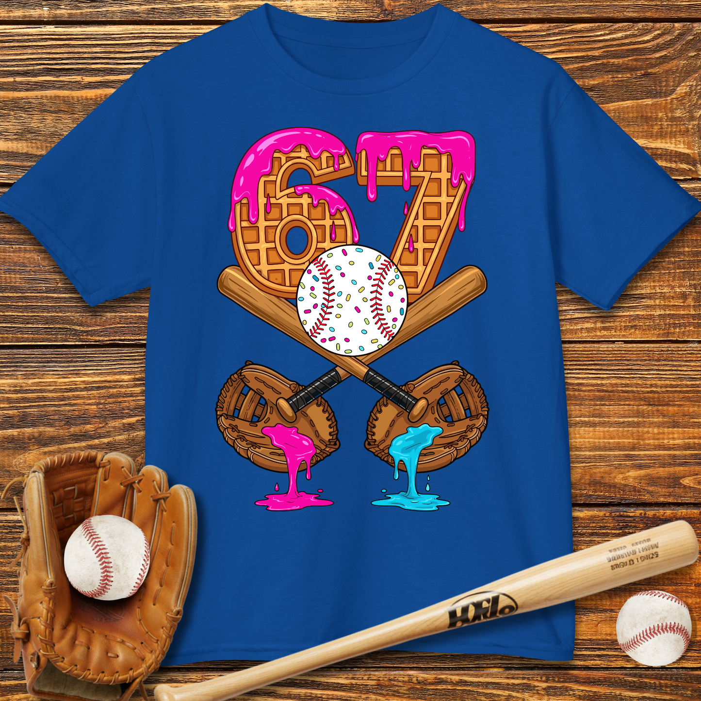 Baseball Drip 67 Catcher Kids T-Shirt