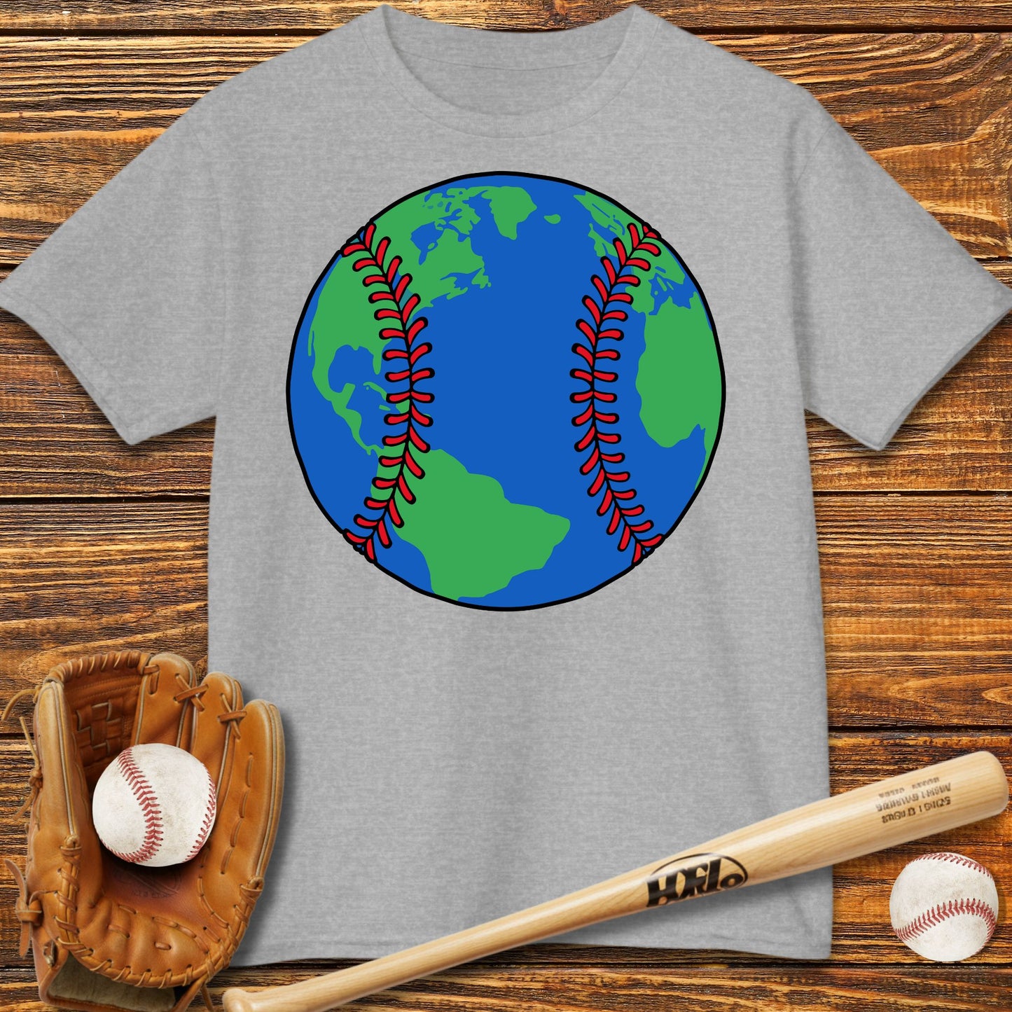 Baseball Earth Kids T-Shirt