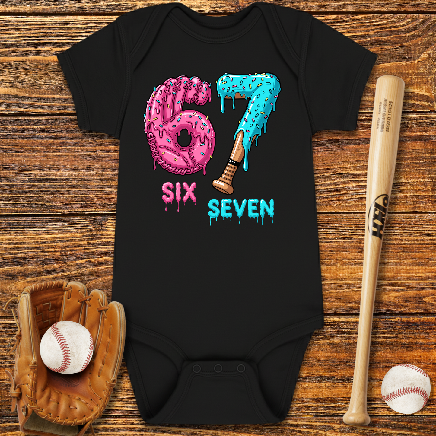 Baseball Drip 67 Infant Bodysuit