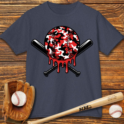 Red Camo Drip Kids T-Shirt