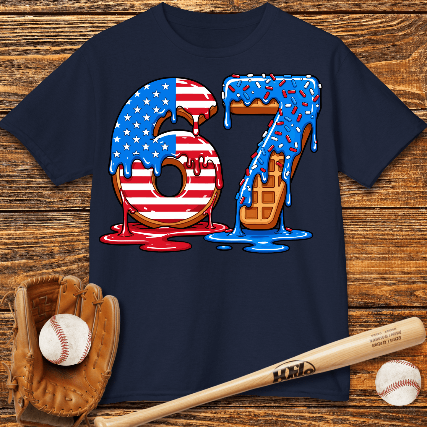 Baseball Drip 67 USA Kids T-Shirt