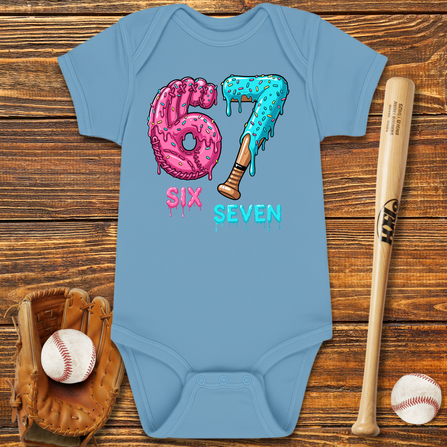 Baseball Drip 67 Infant Bodysuit
