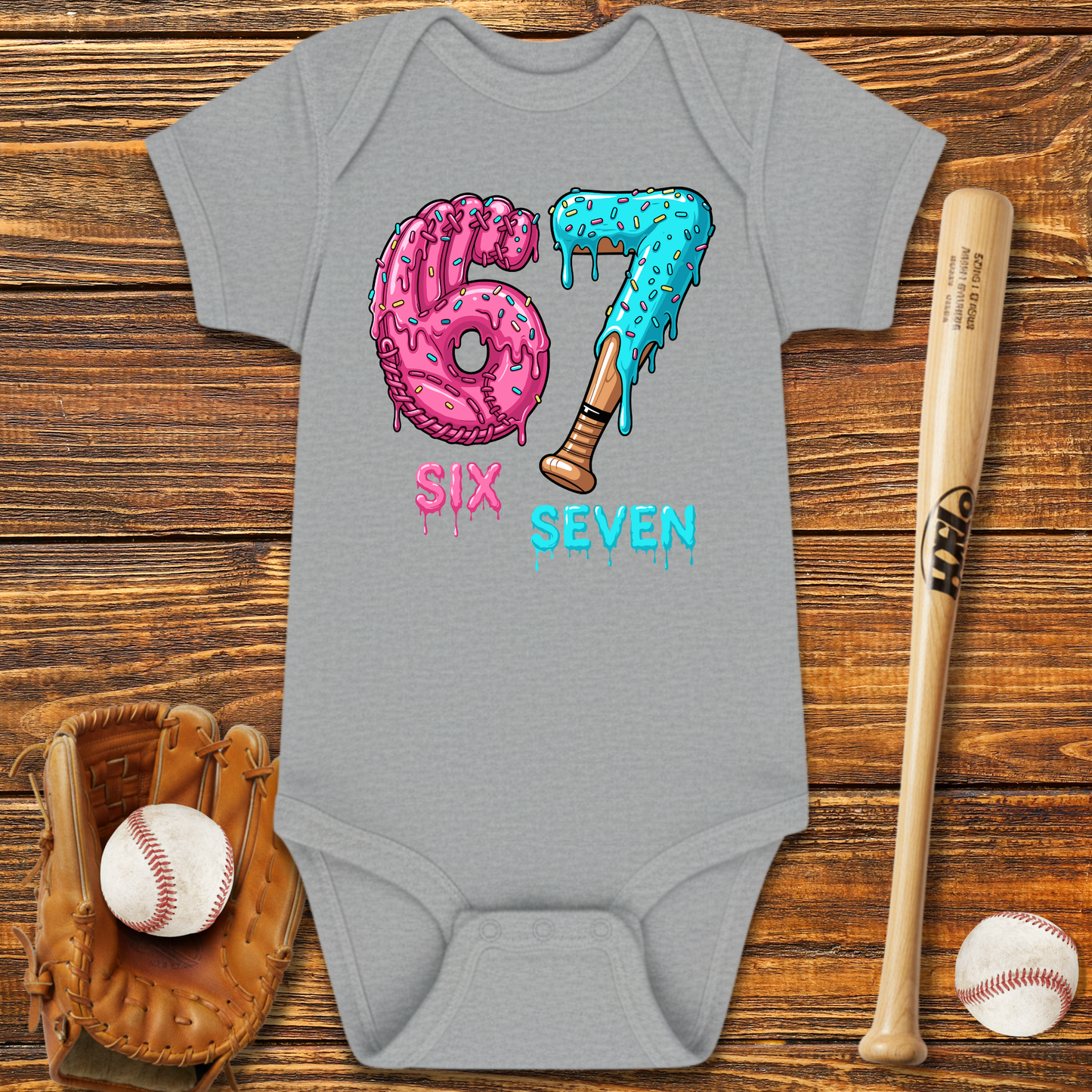 Baseball Drip 67 Infant Bodysuit