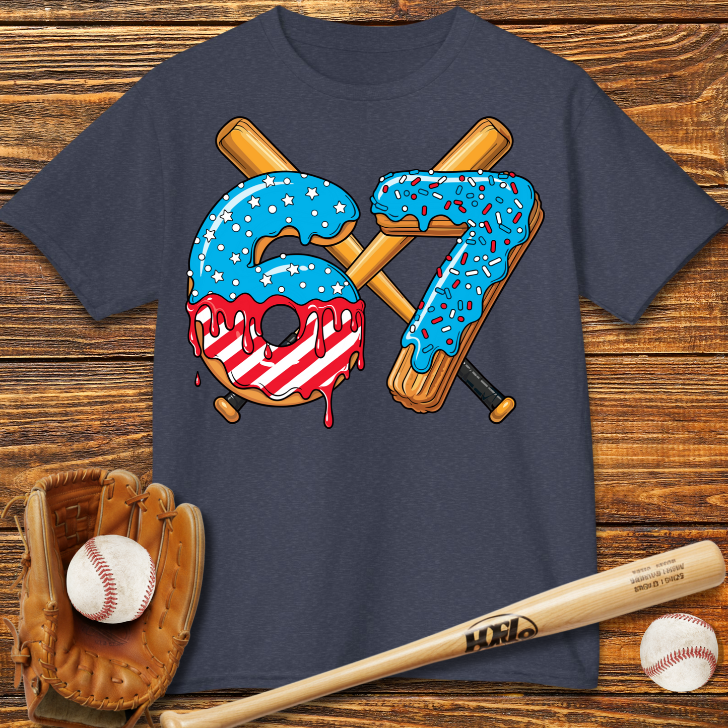 Baseball Drip 67 USA Kids T-Shirt