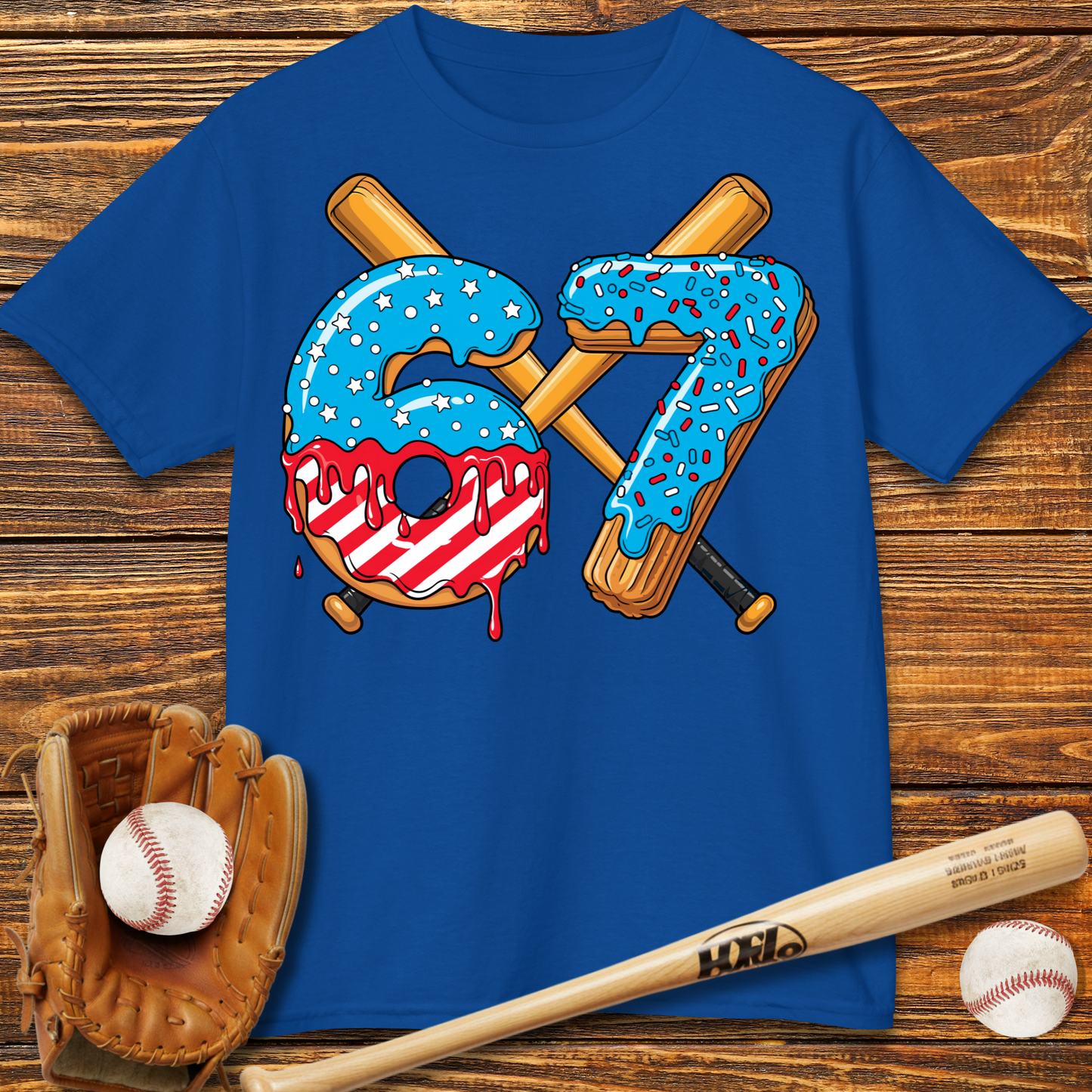 Baseball Drip 67 USA Kids T-Shirt