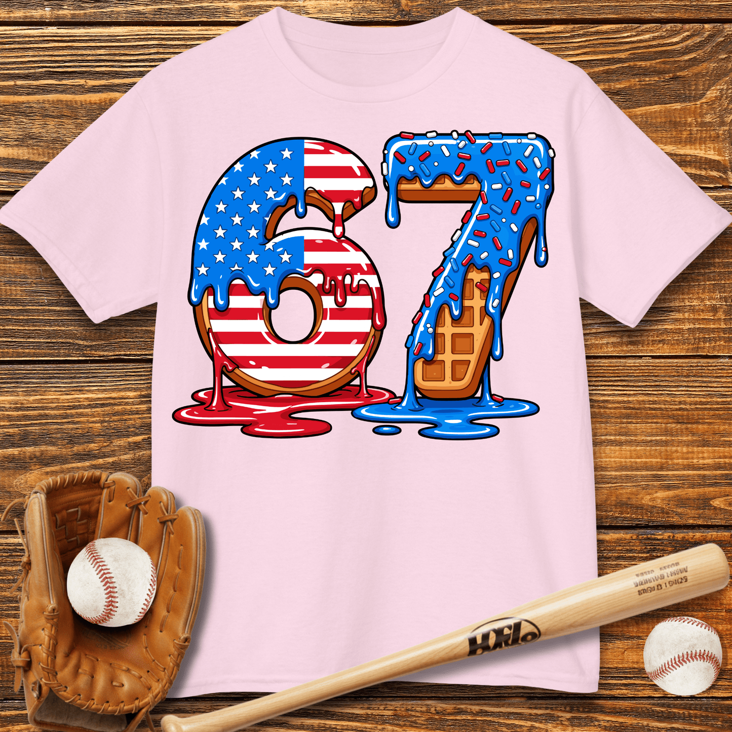 Baseball Drip 67 USA Kids T-Shirt