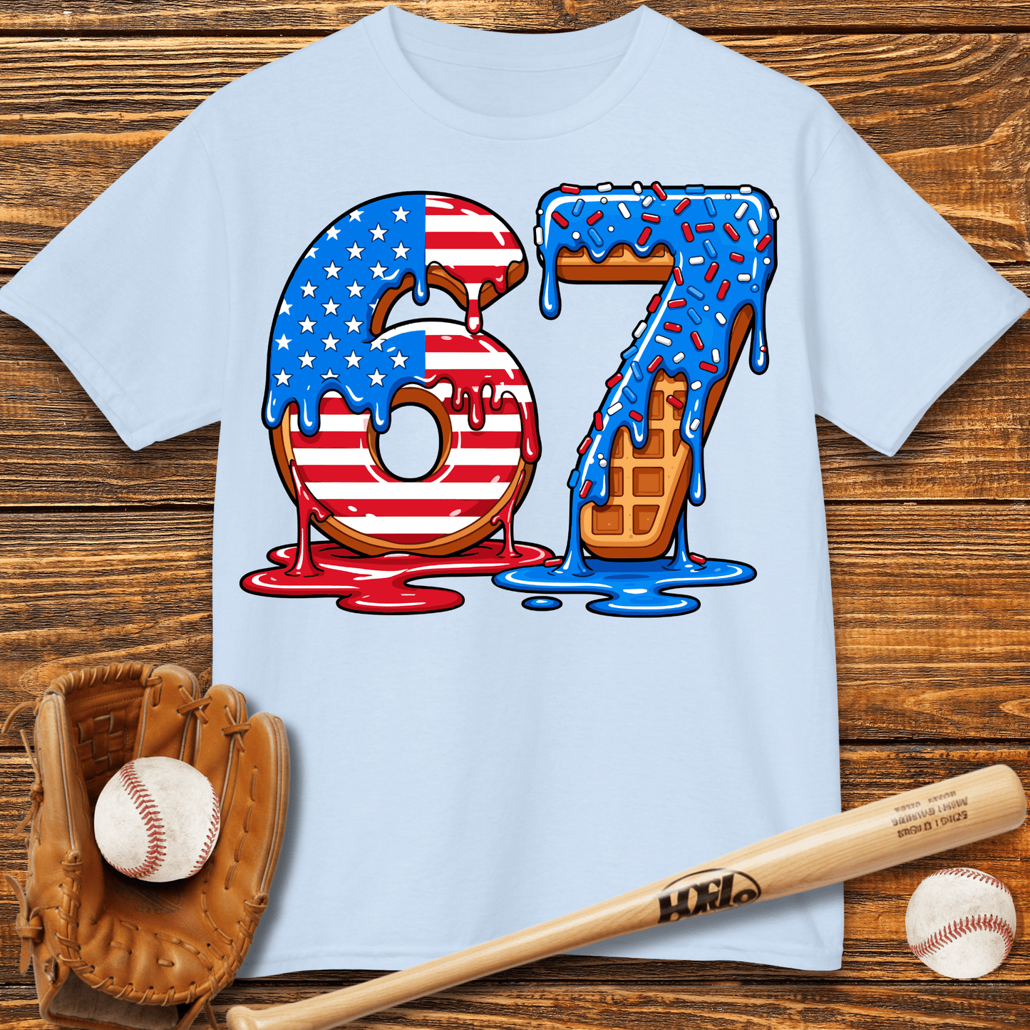 Baseball Drip 67 USA Kids T-Shirt