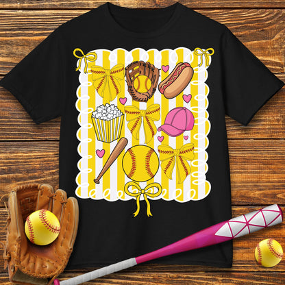 Softball Coquette Kids T-Shirt