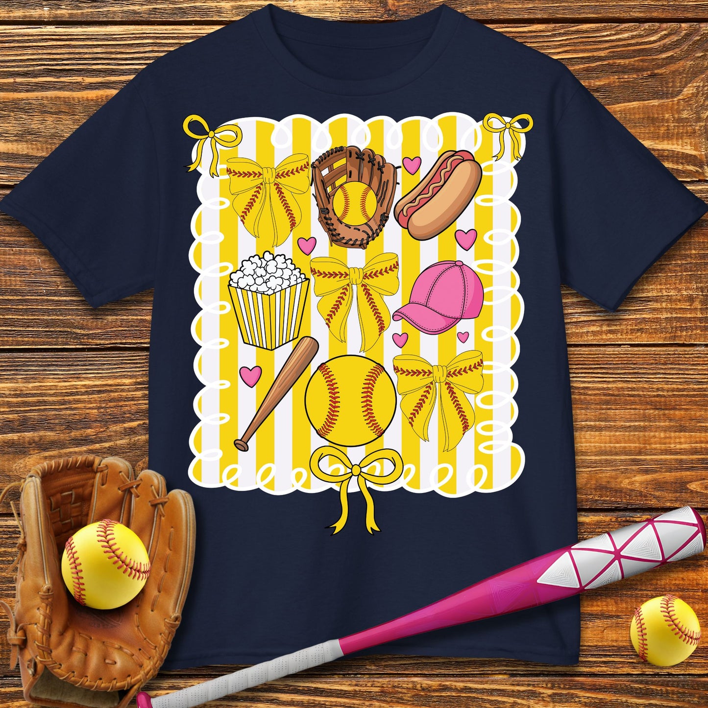 Softball Coquette Kids T-Shirt