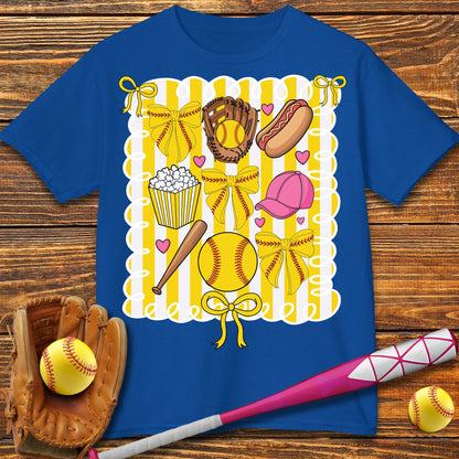 Softball Coquette Kids T-Shirt