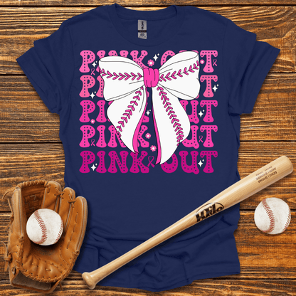 Pink Out Baseball Breast Cancer Adult T-Shirt