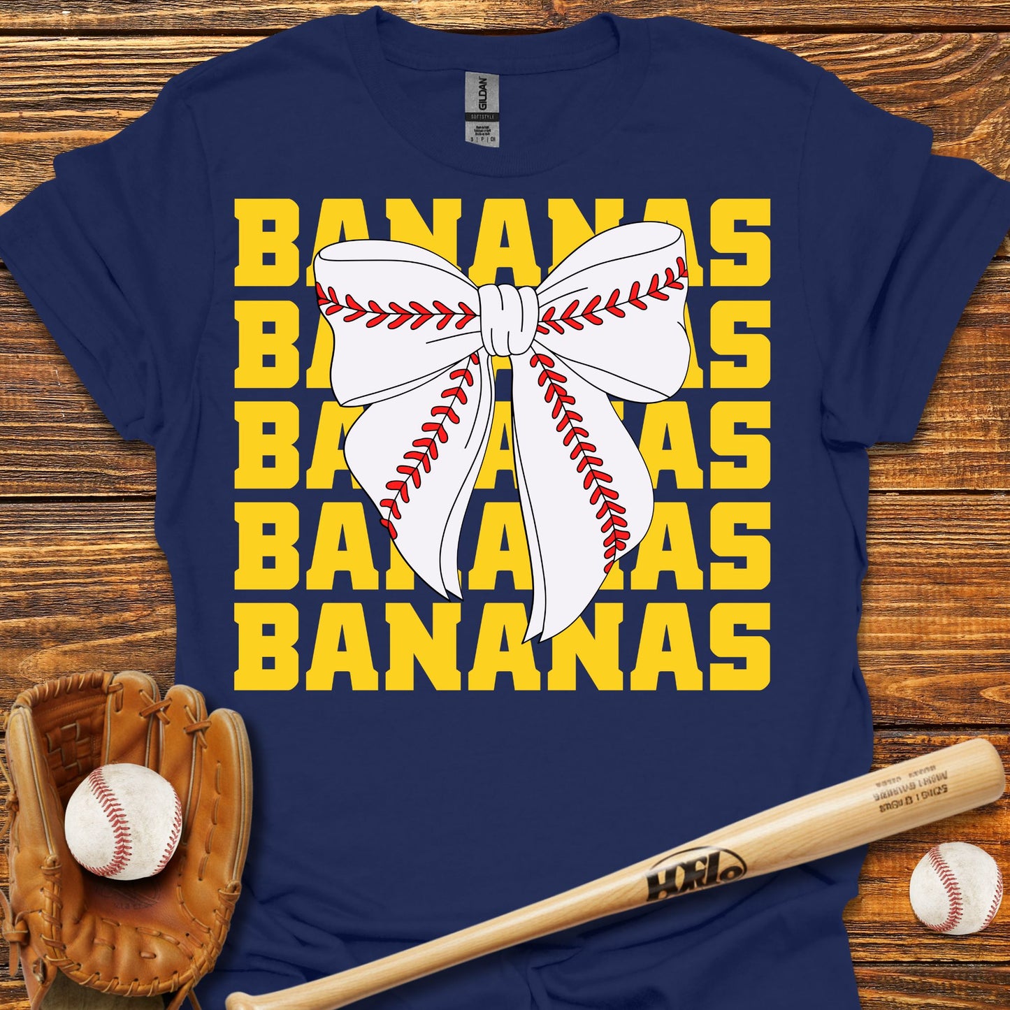 Bananas Coquette Baseball Adult T-Shirt