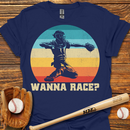 Wanna Race? Pitcher Adult T-Shirt
