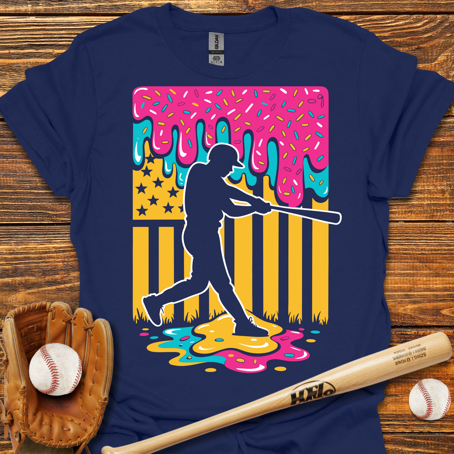 USA Flag Drip Adult T-Shirt