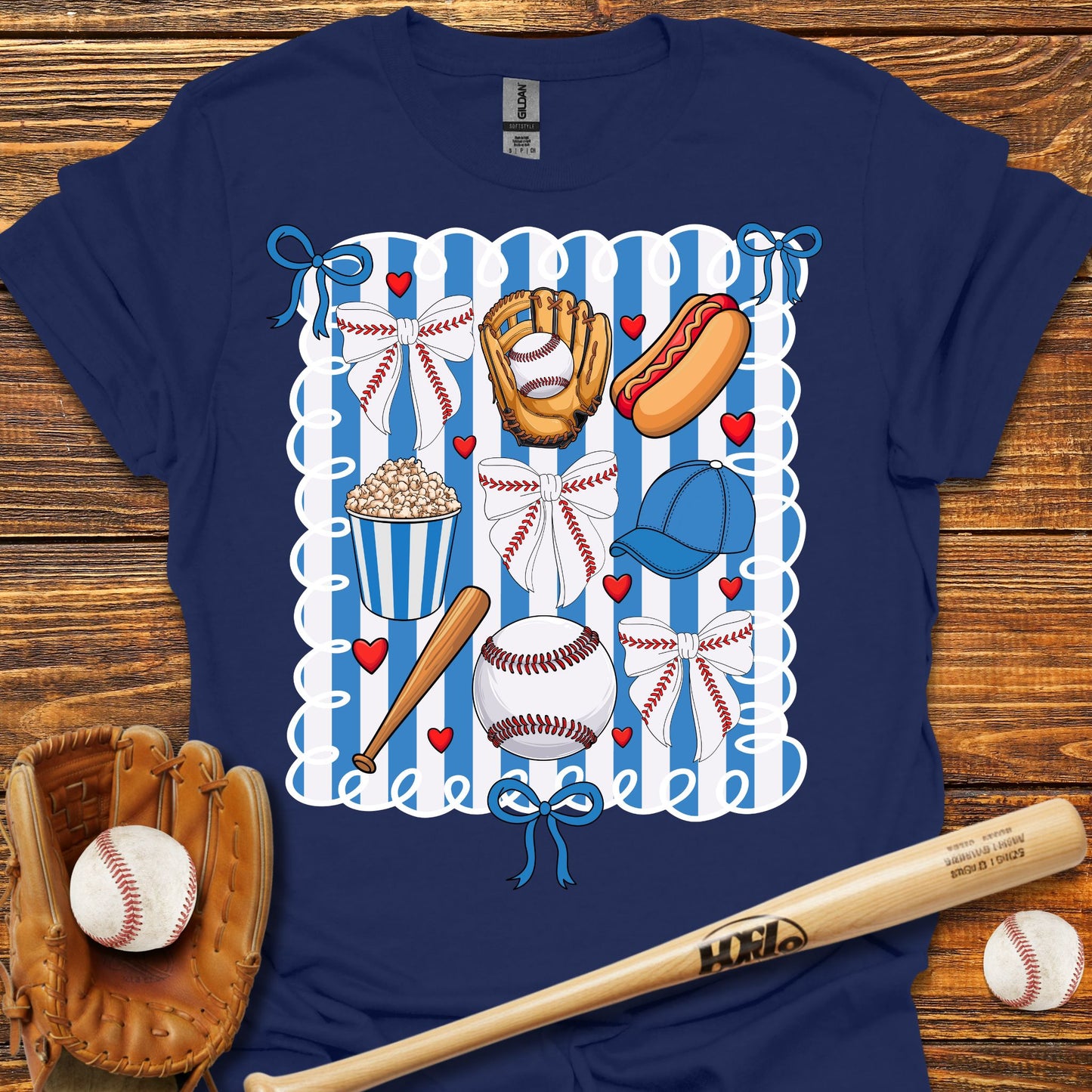 Baseball Bow Adult T-Shirt