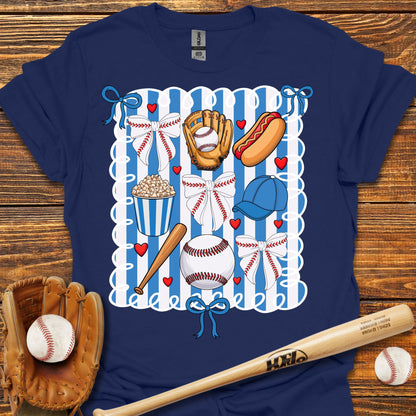 Baseball Bow Adult T-Shirt
