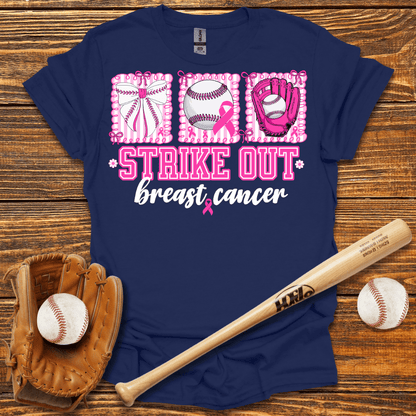 Strike Out Breast Cancer Adult T-Shirt