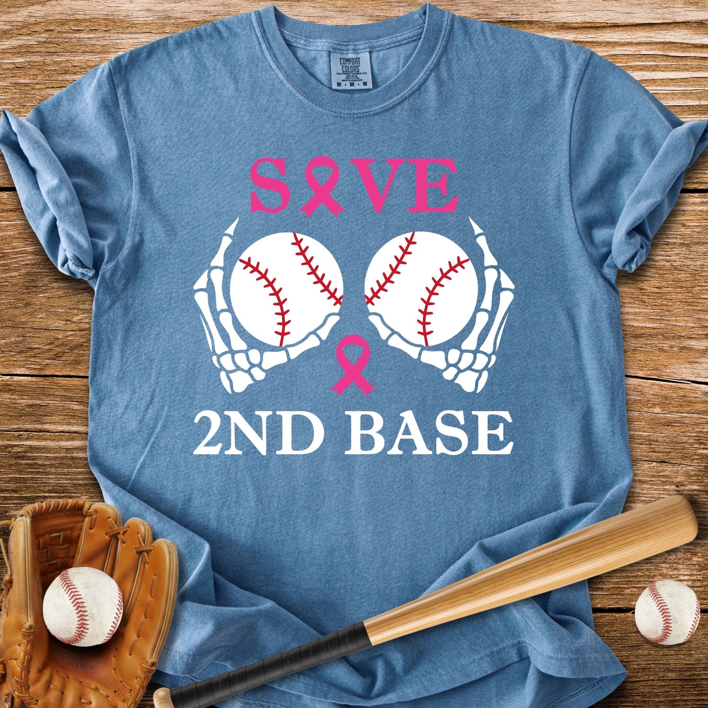 2nd Base Breast Cancer - HomeRun PrintsComfort Colors