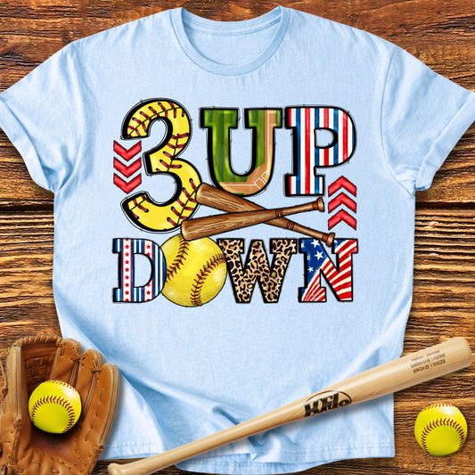 3 up 3 down Softball T-Shirt - HomeRun PrintsT-Shirt